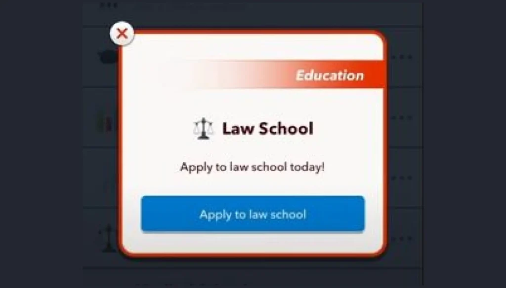 Apply law school in bitlife