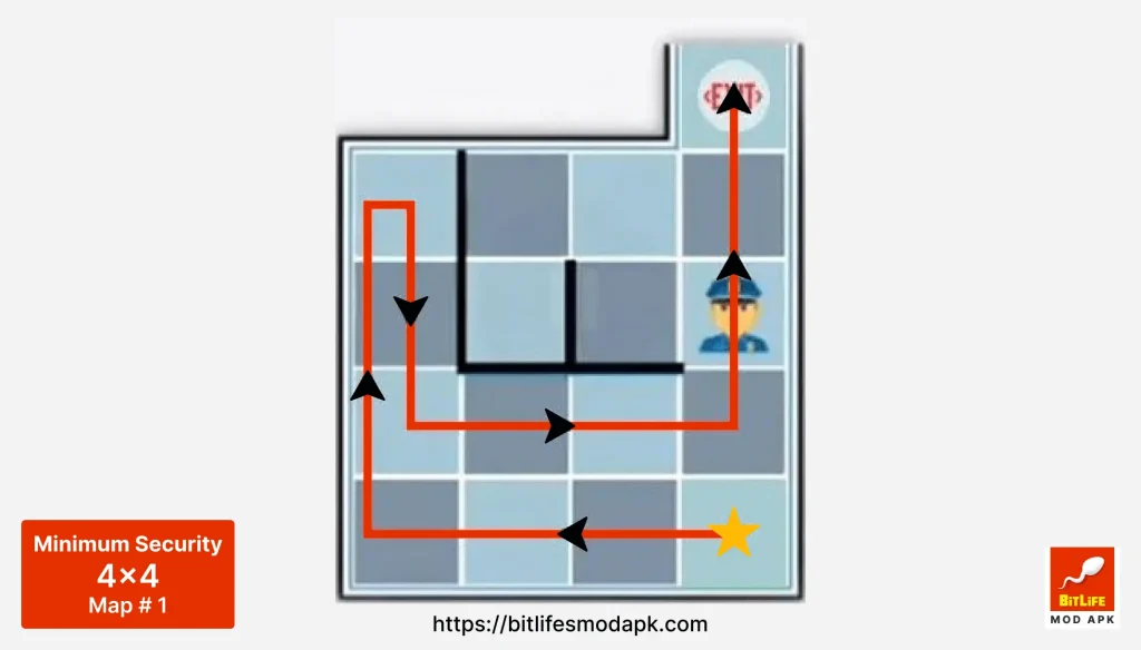 Bitlife prison escape 4×4 map 1