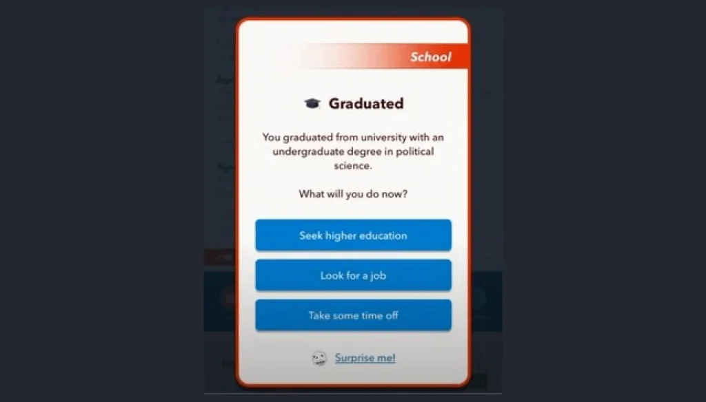 Graduated from university in bitlife