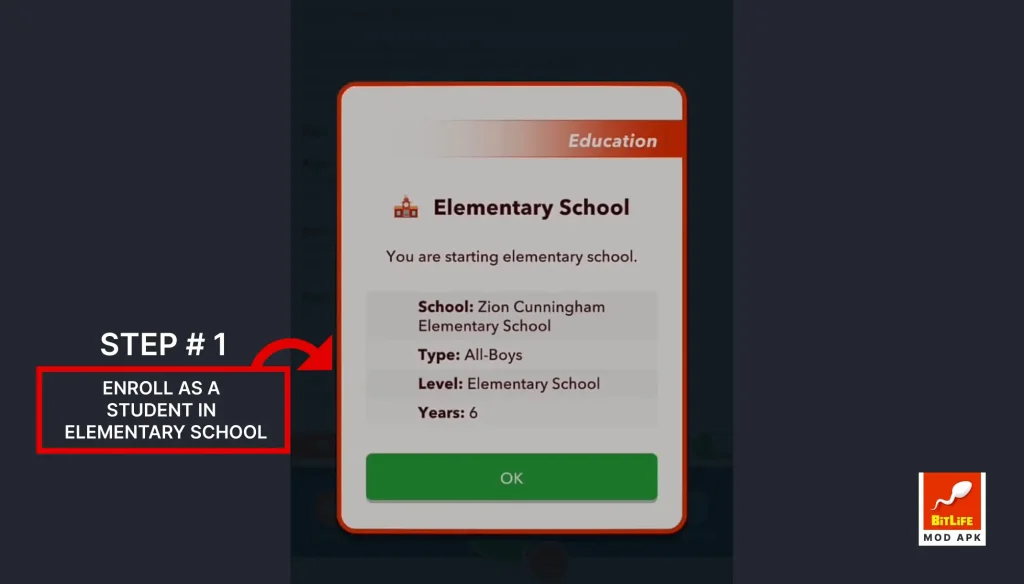 enroll secondary school in Bitlife