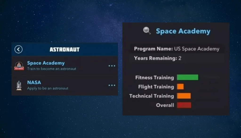 Apply for space academy in Bitlife