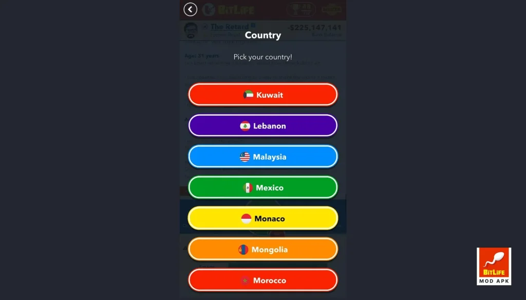 Bitlife royalty countries