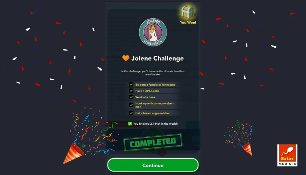 Bitlife Jolene challenge